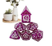 Dragon Pattern Multi-Sided Dice - Polyhedral Role-Playing Game Set, 2.76x1.97x1.97 Inch Decorative Dragon Scale Fidget Toy, Multi-Sided Math Dice, Tabletop Game Accessories for Classroom Gathering