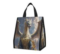 Dragon Purple Moon - Borsa termica per il pranzo, per donne e uomini, riutilizzabile, grande, a prova di perdite, pieghevole, portatile, per lavoro, campeggio, picnic