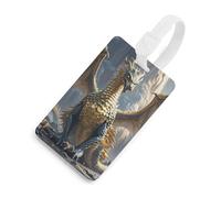 Dragon Purple Moon - Etichette per bagagli con carta d'identità, resistenti etichette per borse da viaggio, impermeabili, per valigie, zaini e custodie da viaggio, stile bianco