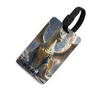 Dragon Purple Moon - Etichette per bagagli con carta d'identità, resistenti etichette per borse da viaggio, impermeabili, per valigie, zaini e custodie da viaggio, stile nero