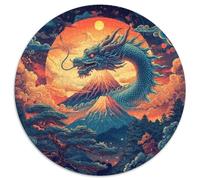 Dragon Puzzle 1000 pezzi di sole rosso rotondo puzzle gioco casuale decorazione domestica per sfida di attività familiari, 1000 pezzi (67,5 x 67,5 cm)