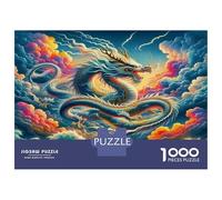 Dragon Puzzle 1000 Pezzi Per Adulti, 1000 Pezzi Mythical Sky Grandi Regali Sfida Giocattolo Per Giochi Educativi Regali 52x38cm/1000pcs