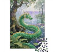 Dragon Puzzle Giochi 1000 Pezzi Regalo Per Lui E Per Lei Arte The Green Forest Dragon Puzzle Adulti Idea Regalo Per 1000pcs (75x50cm)