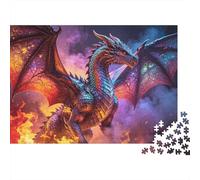 Dragon Queen 1000 Pezzi Puzzle Riciclato Dragon Battle Senior Puzzles Gioco di Festa Props Developing per Ragazzi e Ragazze Intelligence Educational Fun 38x26cm/1000pcs