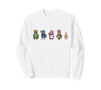 Dragon Quest I & II HD-2D Remake Pixel Heroes Felpa, Unisex per Adulti, Bianco, S