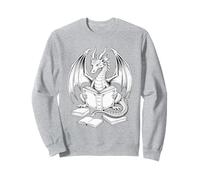 Dragon Reading Book Bookworm Libri Dragon Lover Learning Felpa