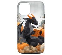 Dragon Reading Books with Fall Pumpkin Fantasy Theme Custodia per iPhone 12/12 Pro