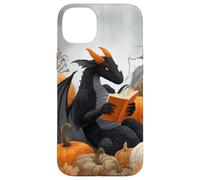 Dragon Reading Books with Fall Pumpkin Fantasy Theme Custodia per iPhone 14 Plus