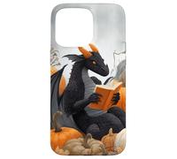 Dragon Reading Books with Fall Pumpkin Fantasy Theme Custodia per iPhone 15 Pro Max