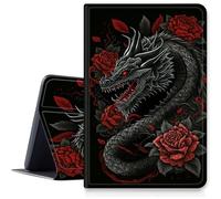 Dragon Red Roses Custodia per Samsung Galaxy Tab A7 Lite 8,7" modello 2021 (SM-T220/T225/T227), custodia in pelle PU con angoli di visualizzazione multipli pieghevole per Galaxy Tab A7 2020