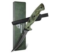 DRAGON RIOT Coltello Per Sfilettare Il Pesce 13cm, Coltello Da Pesce In Acciaio Inox Con Manico Antiscivolo, Coltello Da Disosso A Codolo Pieno, Coltello Da Esterno Per Pesce E Carne