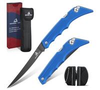 DRAGON RIOT Coltello Per Sfilettare Pesce Inox Blu con Affilatore