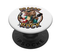 Dragon rock, chitarra and roll, rocker, musica, rock star PopSockets PopGrip Adesivo