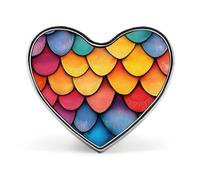 Dragon Scale Brooch Pins Heart Badge Collar Lapel Pins Dress Coat Accessories for Women Men