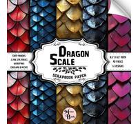 Dragon Scale Scrapbook Paper: Double Sided Sheets | Dragon Pattern for Decoupage, Card Making, Collage, Junk Journals, and Various DIY Craft Projects | 8.5" x 8.5" (21.59 x 21.59 cm)