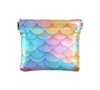 DRAGON Scales - Borsa da donna in pelle, impermeabile, organizer per oggetti personali per donne, ragazzi e ragazze, Scaglie di pesce arcobaleno colorate luccicanti, 1 size, moderno