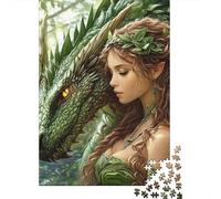Dragon Set Da 1000 Pezzi Carta Riciclata Dragon And Girl Puzzle Per Adulti Facile Da Conservare Imballaggio Pronto Per Il Regalo Ore Di Intrattenimento 70x50cm/1000pcs