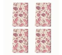 Dragon - Set di 4 asciugamani da cucina fantasiosi, libro di fiori fantasiosi, senza pesca, riutilizzabili, accessori da cucina per la casa, 40,6 x 61 cm