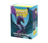 Dragon Shield - Bustine protettive Doppie, opache, Dimensioni Standard, 100 Pezzi, morbide e Resistenti, per Carte da Gioco collezionabili Pokemon, One Piece e Magic: The Gathering, Soul & Petrol