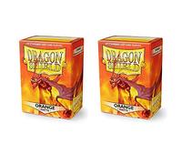 Dragon Shield Matte, Orange 200 Titolare della Carta, Maniche (2 Packs, 2x100) per TCGs Pokemon MTG Magic
