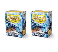 Dragon Shield Matte, Sapphire 200 Titolare della Carta, Maniche (2 Packs, 2x100) per TCGs Pokemon MTG Magic