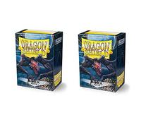 Dragon Shield Matte, Schwarz/Black 200 Titolare della Carta, Maniche (2 Packs, 2x100) per TCGs Pokemon MTG Magic