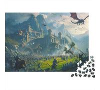 Dragon Slaying War Puzzle 1000 Pezzi Puzzle Per Adulti Per Lei O Lui Idea Regalo Qualità Premium Multicolore Collezione Challenge Art Collection Regalo Donna 1000pcs (75x50cm)