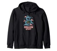 Dragon Spirit Energy Bonsai Potere Mitico Nuvole Asiatiche Felpa con Cappuccio