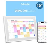 Dragon Touch Calendario Digitale 10,1" con Touchscreen Interattivo, 32GB, Pianificatore Familiare Intelligente da Scrivania per Casa/Ufficio - Bianco