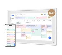 Dragon Touch Calendario digitale da 15,6", 1920 x 1080 FHD, con memoria da 32 GB, calendario intelligente per la famiglia, per la scrivania, senza cuciture, colore: bianco