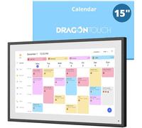 Dragon Touch Calendario digitale da 15,6 pollici, schermo tattile interattivo Full HD 1080p, pianificatore intelligente per famiglie, calendario digitale da parete e da scrivania, per una
