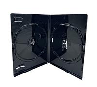 Dragon Trading Amaray - Custodie doppie per CD, DVD, Blu-Ray, con dorso da 14 mm, 10 pezzi, colore: Nero
