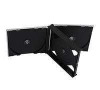Dragon Trading® - Custodie per CD DVD a 4 vie, 25 mm, per 4 dischi con vassoio nero, confezione da 10