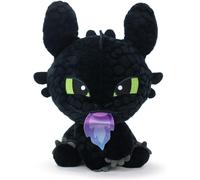 DRAGON TRAINER Peluche 18cm SDENTATO con pesce NERO Furia BUIA Play By Play