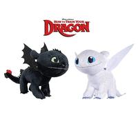 DRAGON TRAINER Peluche FURIA BUIA Sdentato e FURIA CHIARA Grandi 30cm ORIGINALI