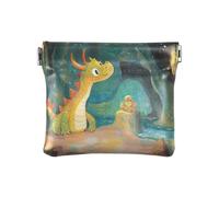 Dragon Treasure Cave - Portamonete in pelle, impermeabile, per donne e ragazze, Grotta del tesoro del drago, 1 size, moderno