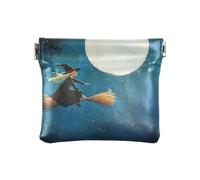 Dragon Treasure Cave - Portamonete in pelle, impermeabile, per donne e ragazze, Strega al chiaro di luna Volo blu, 1 size, moderno