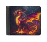 Dragon Vintage Print Bifold Wallet PU Leather Pocket Wallet Slim Purse per donne uomini regali, Stile:, Taglia unica