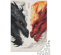 Dragon Vs. Phoenix Art Print Puzzle Impossible 1000 Pezzi Decorazione Per La Casa. Giochi Rilassamento E Intelligence Per Adulti E Ragazzi Da 14 Anni 52x38cm/1000pcs