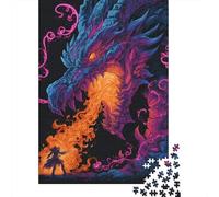 Dragon Vs. Warrior Epic Battle Artwork Jigsaw Puzzle Impossible 1000 Pezzi Decorazione Per La Casa. Giochi Rilassamento E Intelligence Per Adulti E Bambini Da 12 Anni 70x50cm/1000pcs