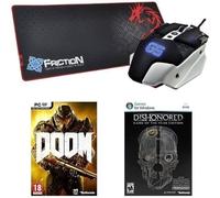Dragon War Bundle : Souris Warlord + Tapis de Souris Speed Edition + Jeu PC Doom + Jeu PC Dishonored GOTY
