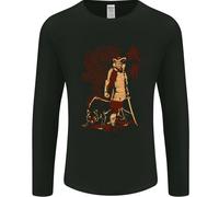 Dragon Warrior Wolf Dragon Samurai MMA Uomo Manica Lunga T-Shirt