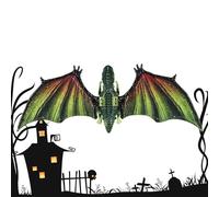 Dragon Wings Kids, Realistic Moving Wing, 82 x 30 cm, giocattolo elettrico Dinosaur Cosplay con a LED, effetto sonoro, 1 set, verde per costume festa, Halloween, Natale, compleanno
