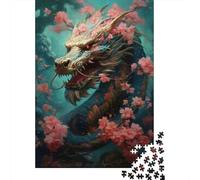 Dragon with Cherry Blossoms Puzzle Giochi 1000 Pezzi Regalo Per Amore E Amico Arte Interesting Puzzle Adulti Foto 52x38cm/1000pcs