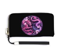 Dragon Yin e Yang portafoglio in pelle moda borsa lunga con cinturino da polso per uomo donna, Stile:, 20.0*10.5cm