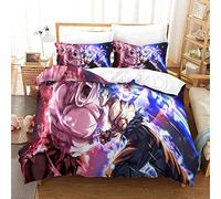 DragonBall Set Copripiumino 3D Con Stampa Anime Characters , Con Federa Coordinata,per Ragazzi E Ragazze, 100% Cotone,Trapunta Cotone Ipoallergenico,Biancheria Da Letto Con Cerniera King(220x240cm)