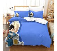 DragonBall Set Copripiumino 3D Con Stampa Anime Characters , Con Federa Coordinata,per Ragazzi E Ragazze, 100% Cotone,Trapunta Cotone Ipoallergenico,Biancheria Da Letto Con Cerniera King(220x240cm)