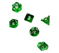 Dragonbane: Set di 6 dadi trasparenti verdi Free League Publishing, include D4, D6, D8, D10, D12 e D20