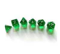 Dragonbane: Set di 6 dadi trasparenti verdi Free League Publishing, include D4, D6, D8, D10, D12 e D20