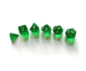 Dragonbane: Set di 6 dadi trasparenti verdi Free League Publishing, include D4, D6, D8, D10, D12 e D20